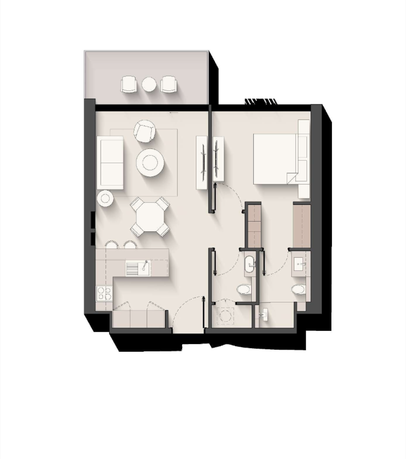 Soto Grande 1 Bedroom Type 1  floor plan