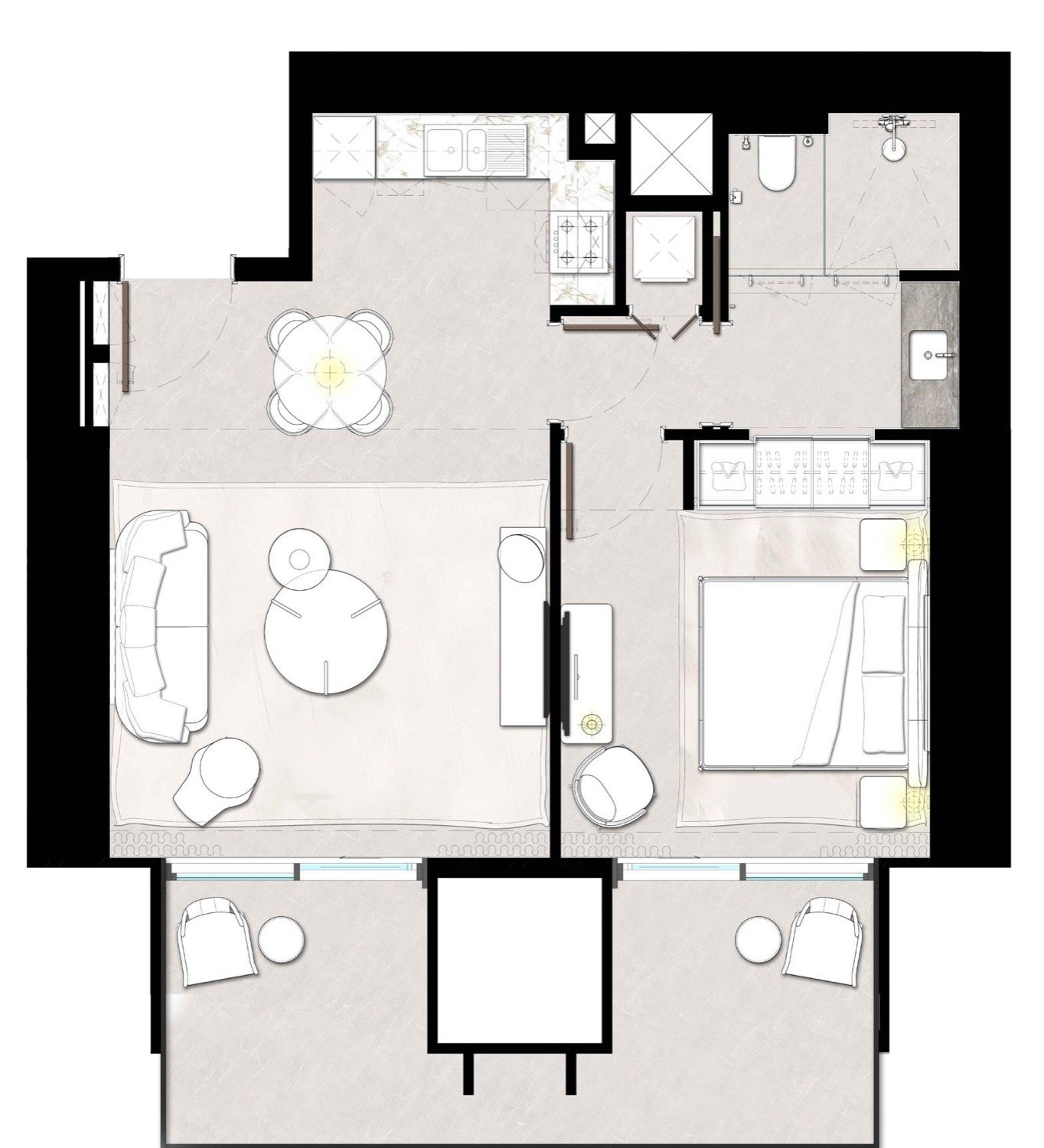 St. Regis Residences  1 BR floor plan