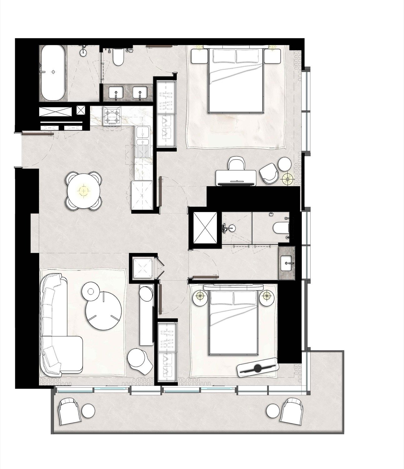 St. Regis Residences 2 BR floor plan