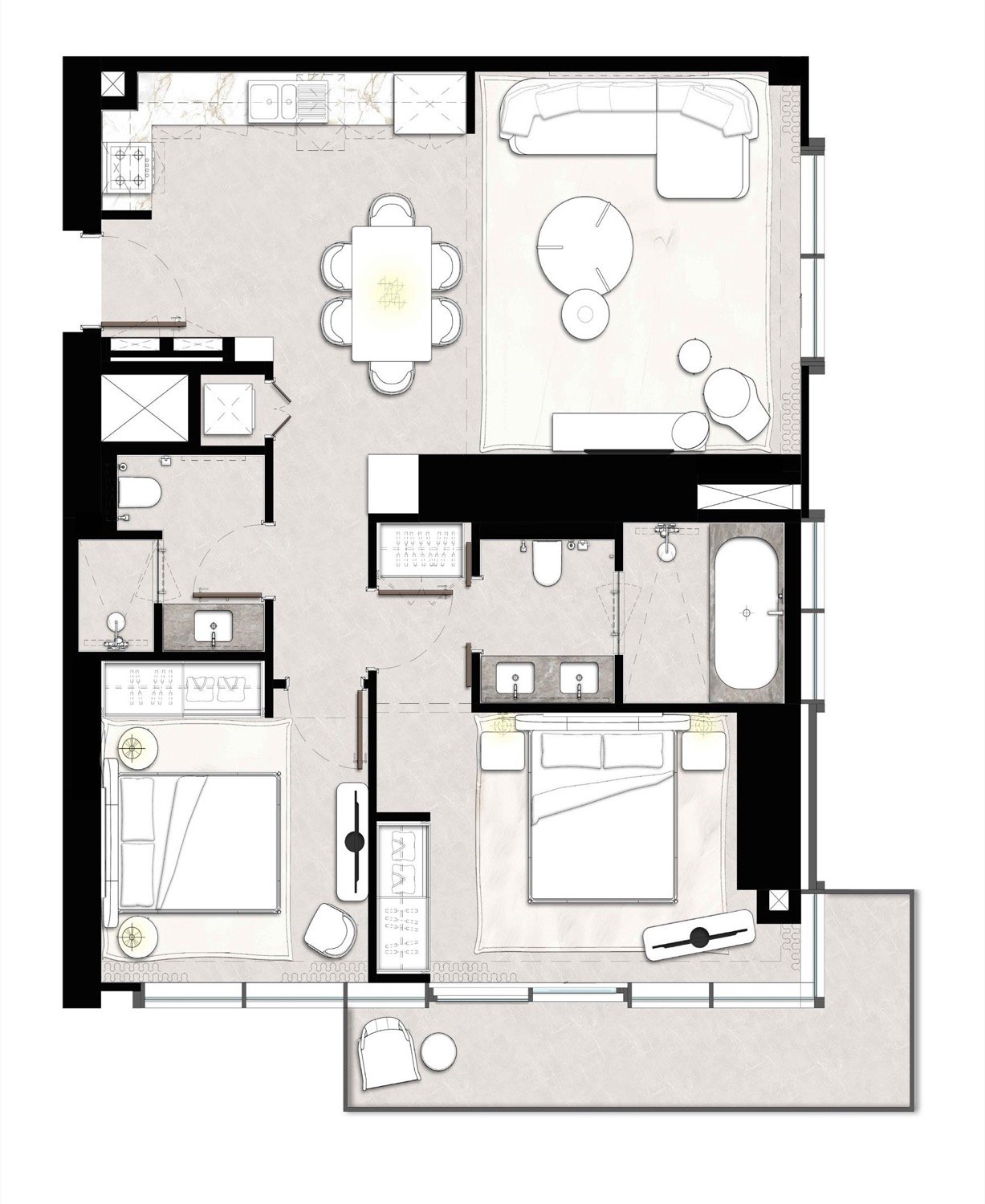 St. Regis Residences 2 BR floor plan
