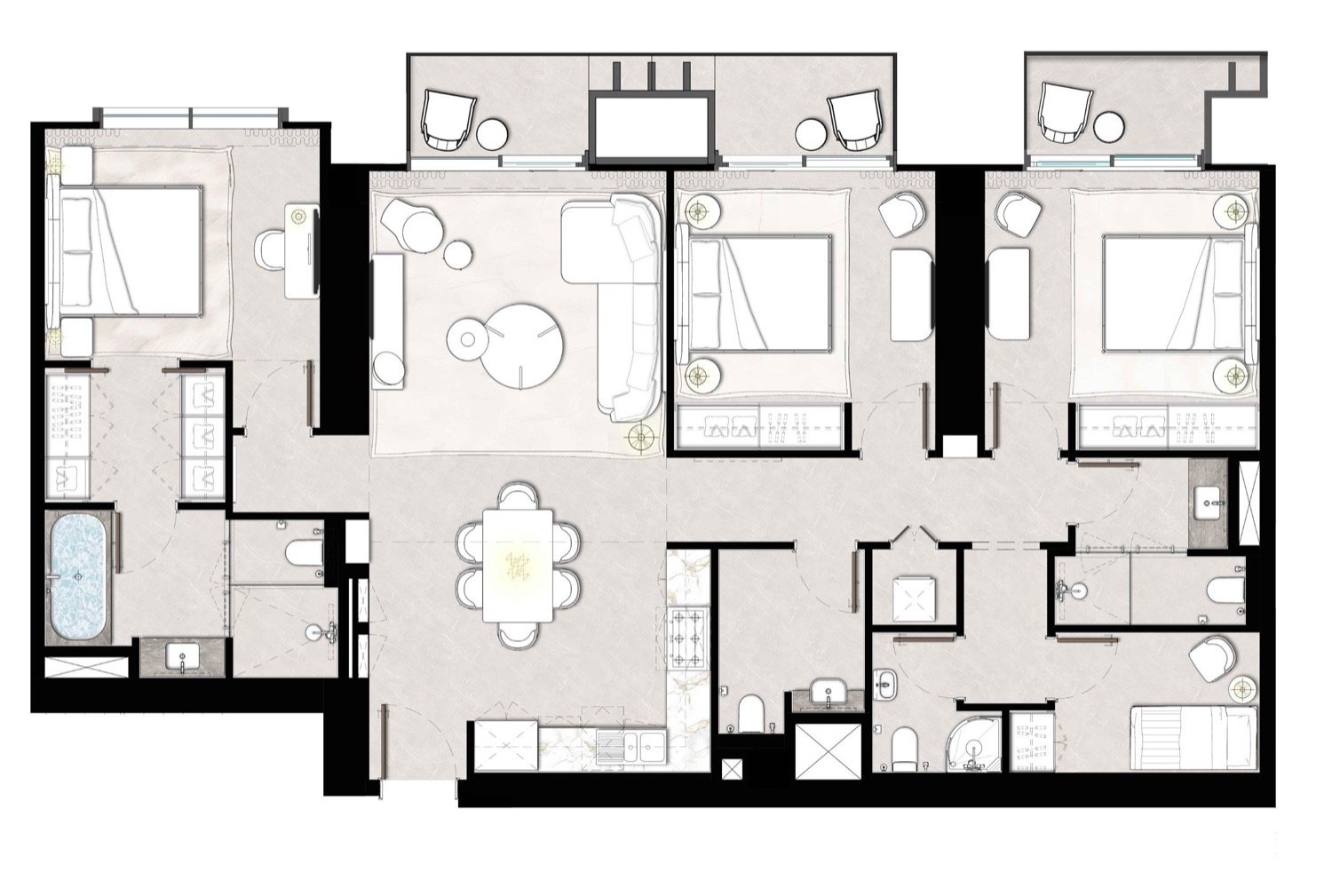 St. Regis Residences 3 BR floor plan