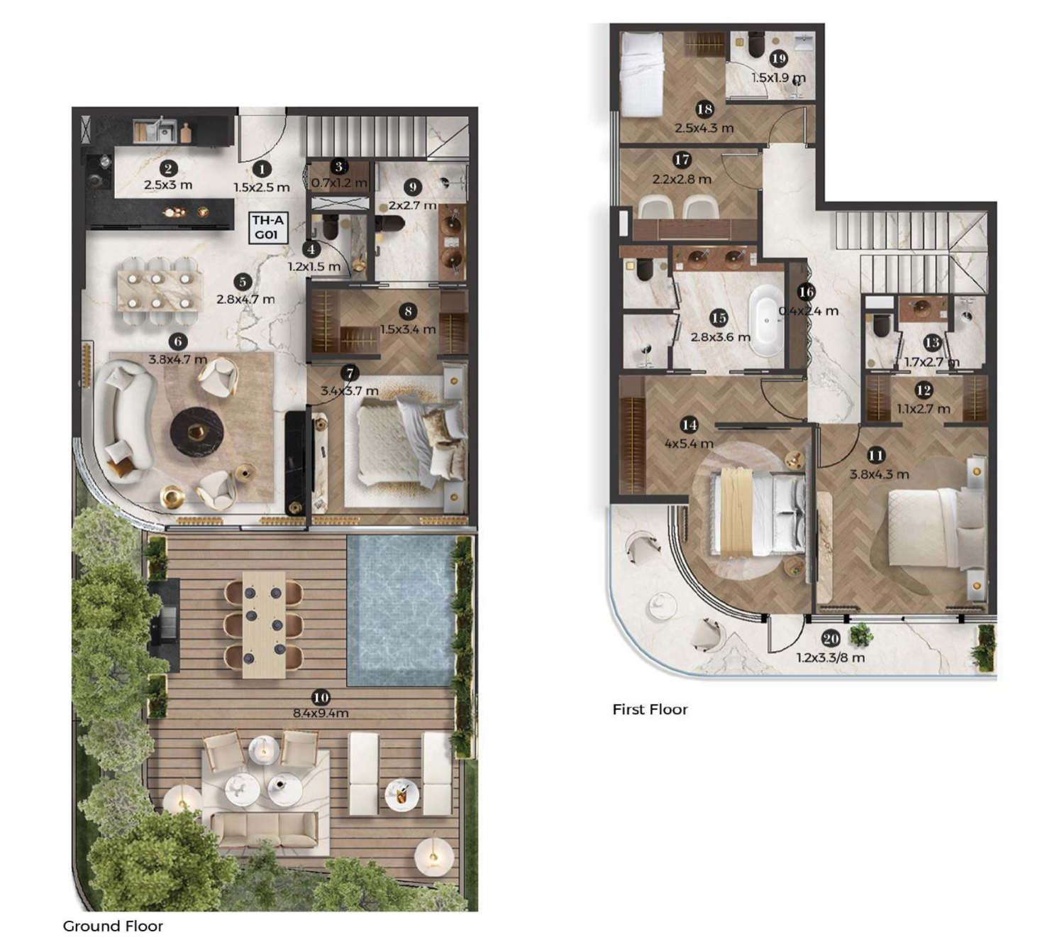 Stellar by Elie Saab, Yas Island Garden Villa floor plan