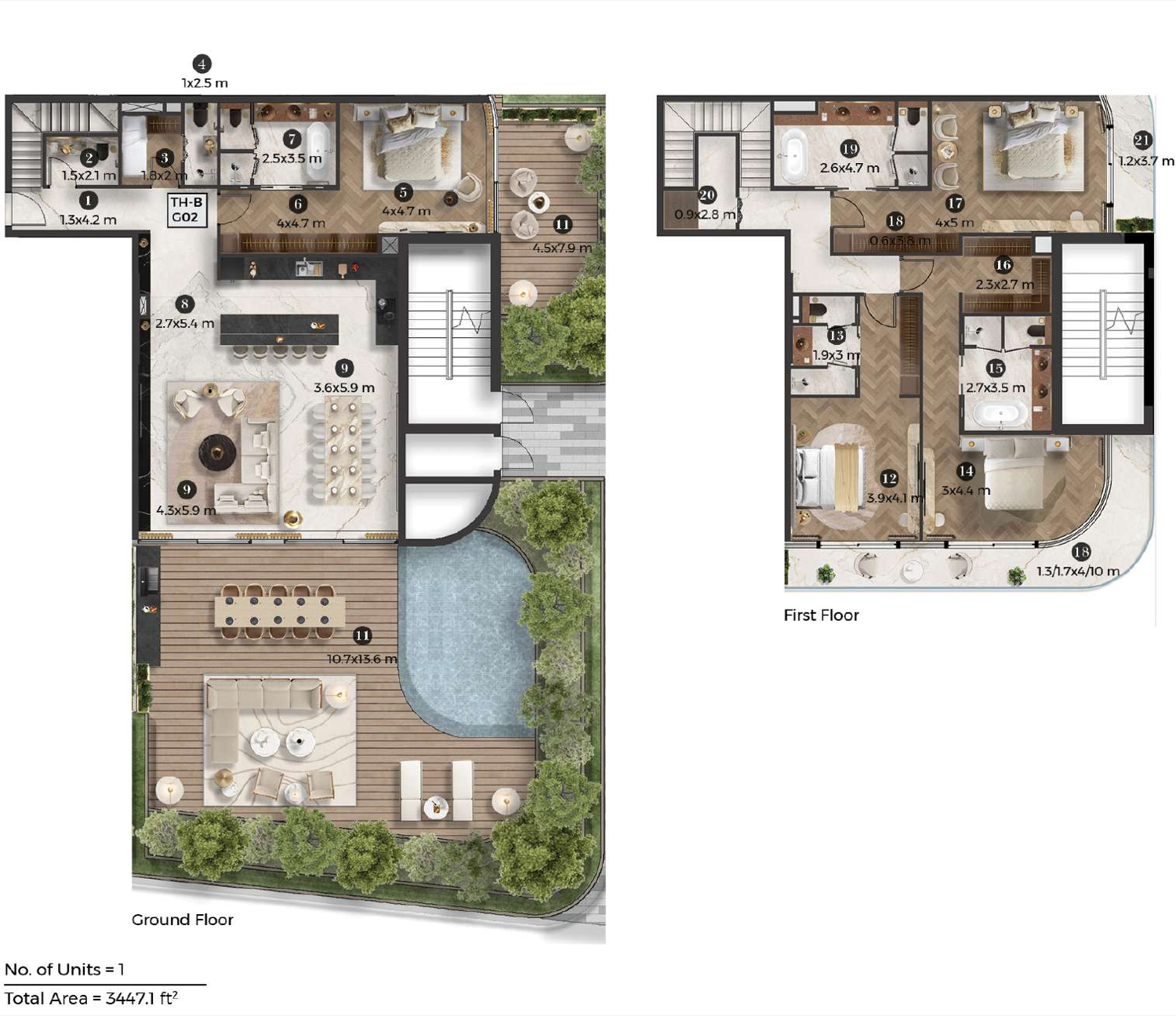 Stellar by Elie Saab, Yas Island Garden Villa floor plan