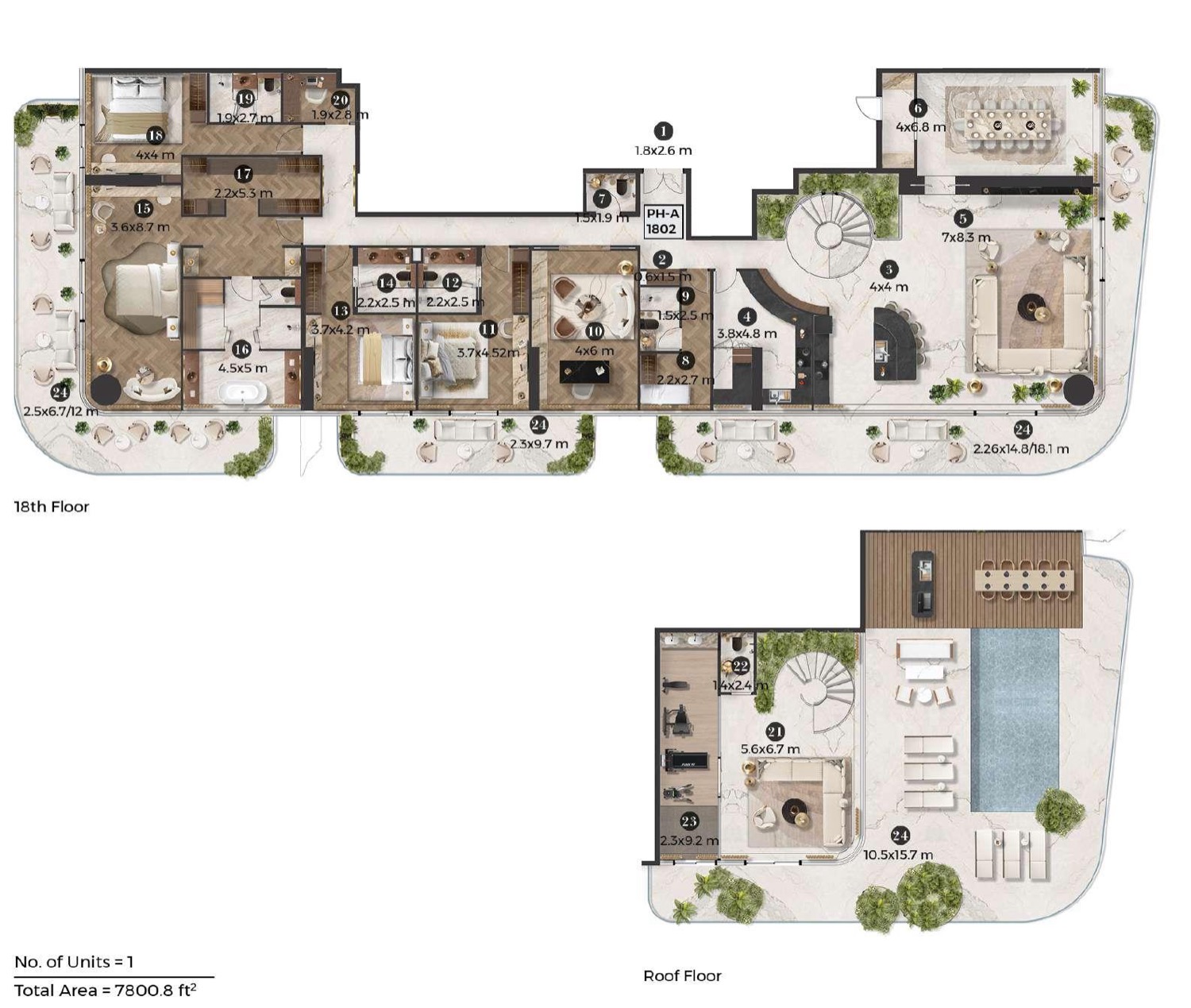Stellar by Elie Saab, Yas Island Penthouse floor plan