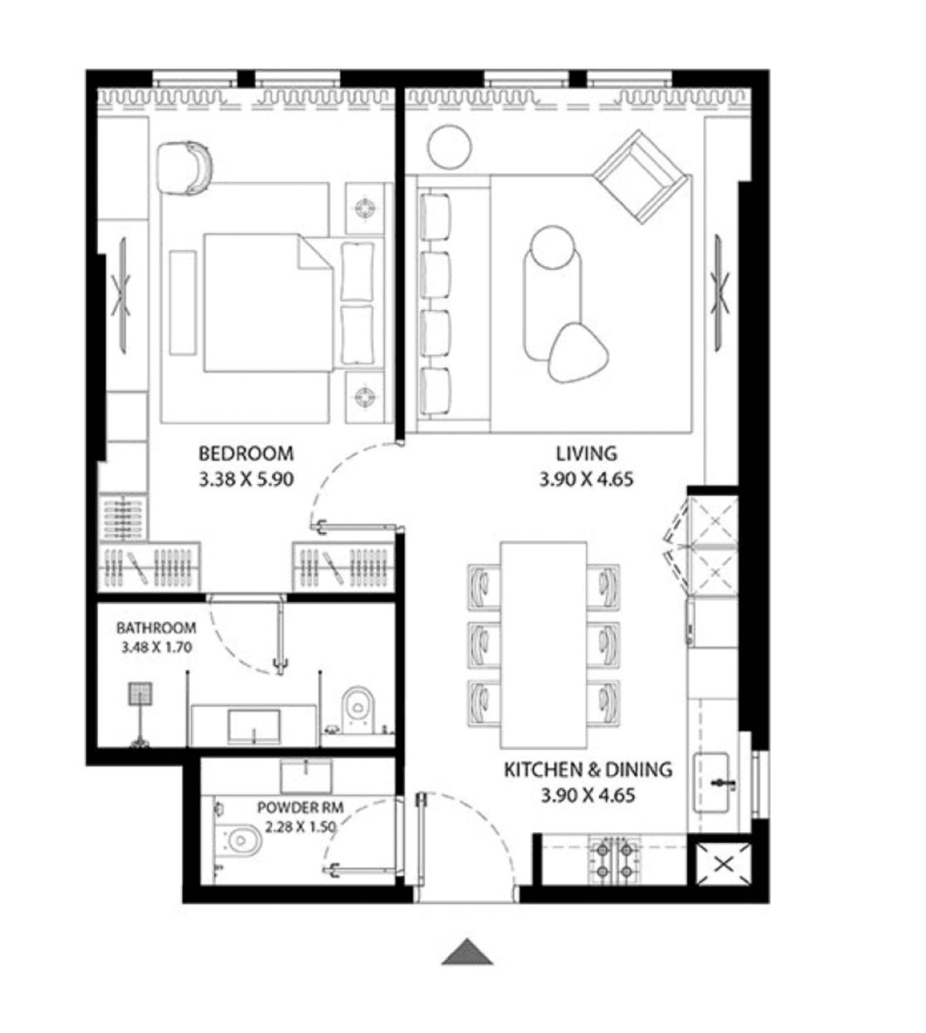 Sukoon 1 Bedroom Type 1 floor plan