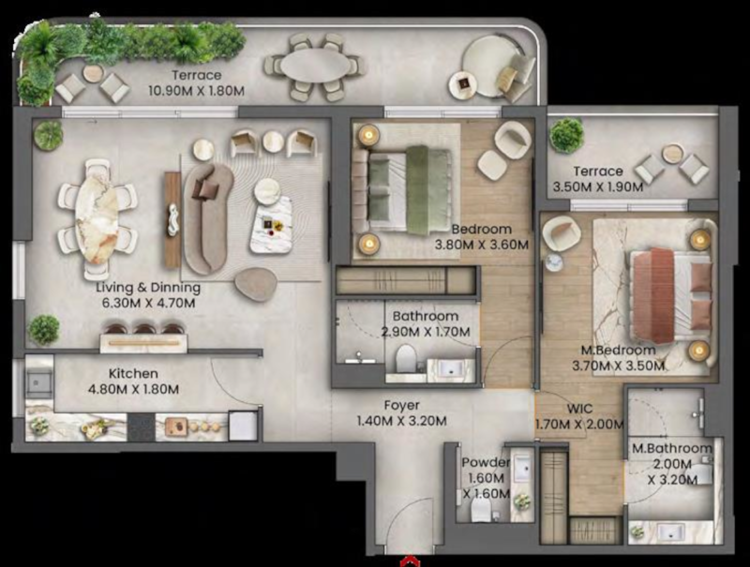 Talea 2 Bedroom Type 2 floor plan