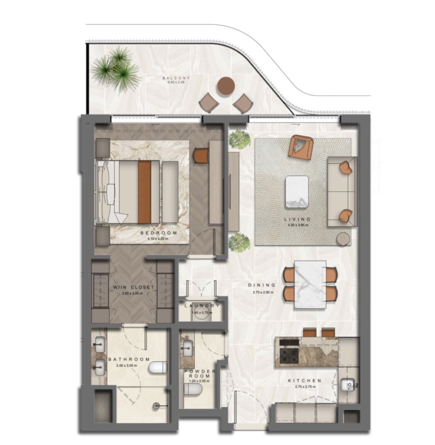 The Arthouse 1 Bedroom Type 3 floor plan