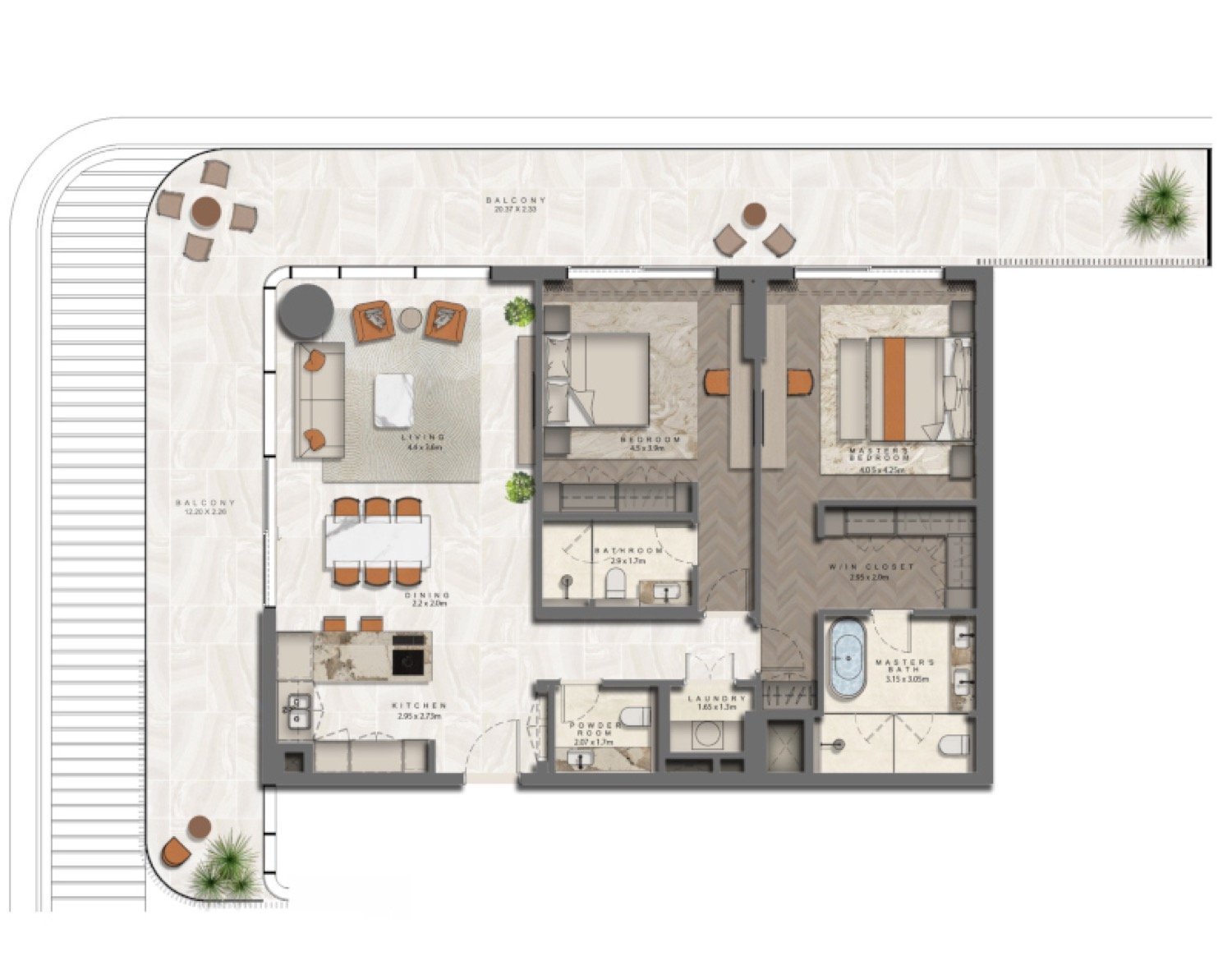 The Arthouse 2 Bedroom Type 2 floor plan