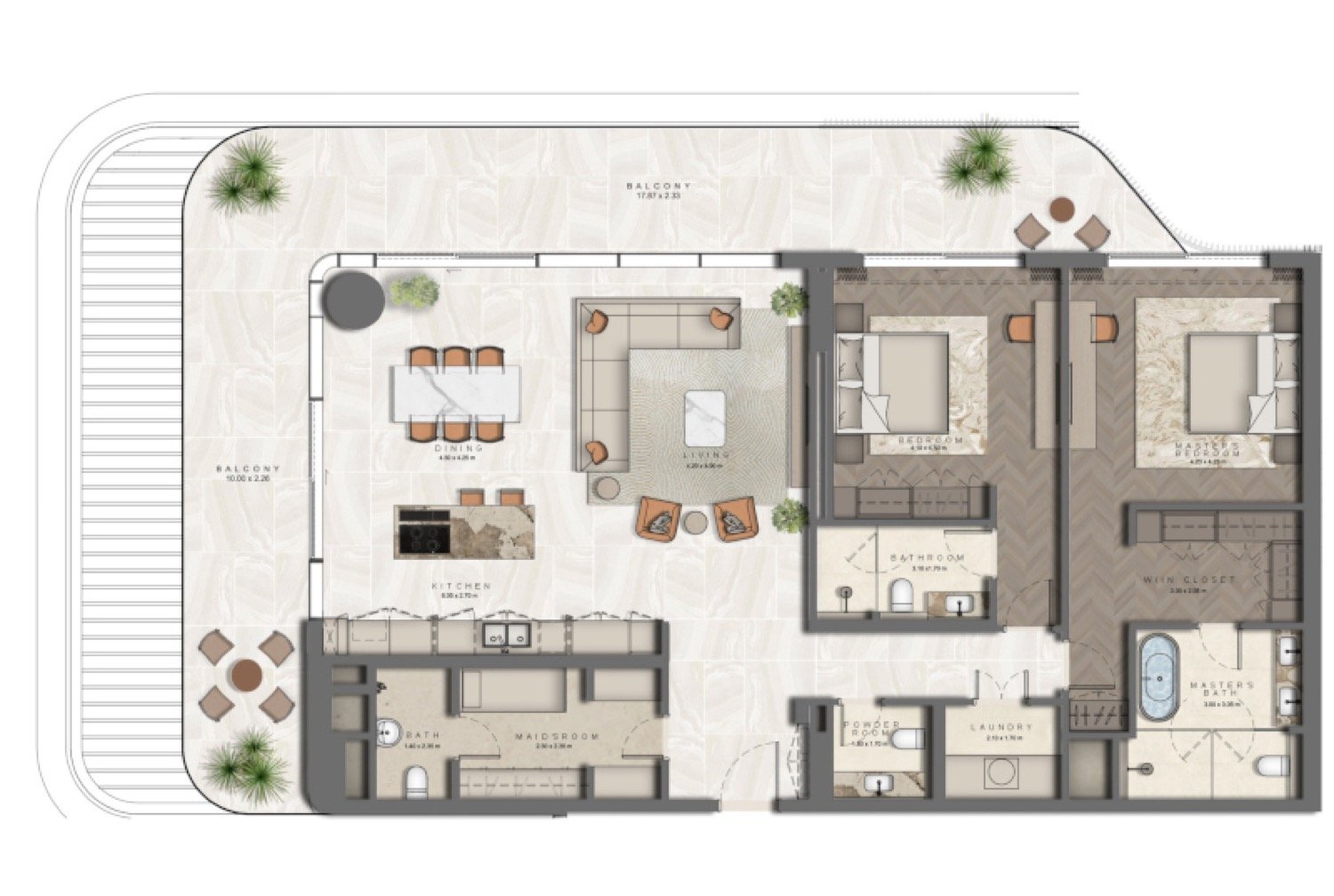 The Arthouse 2 Bedroom Type 3 floor plan