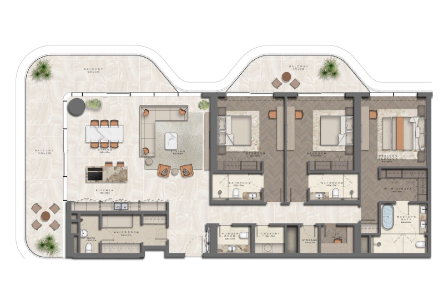 The Arthouse 3 Bedroom Type 1 floor plan