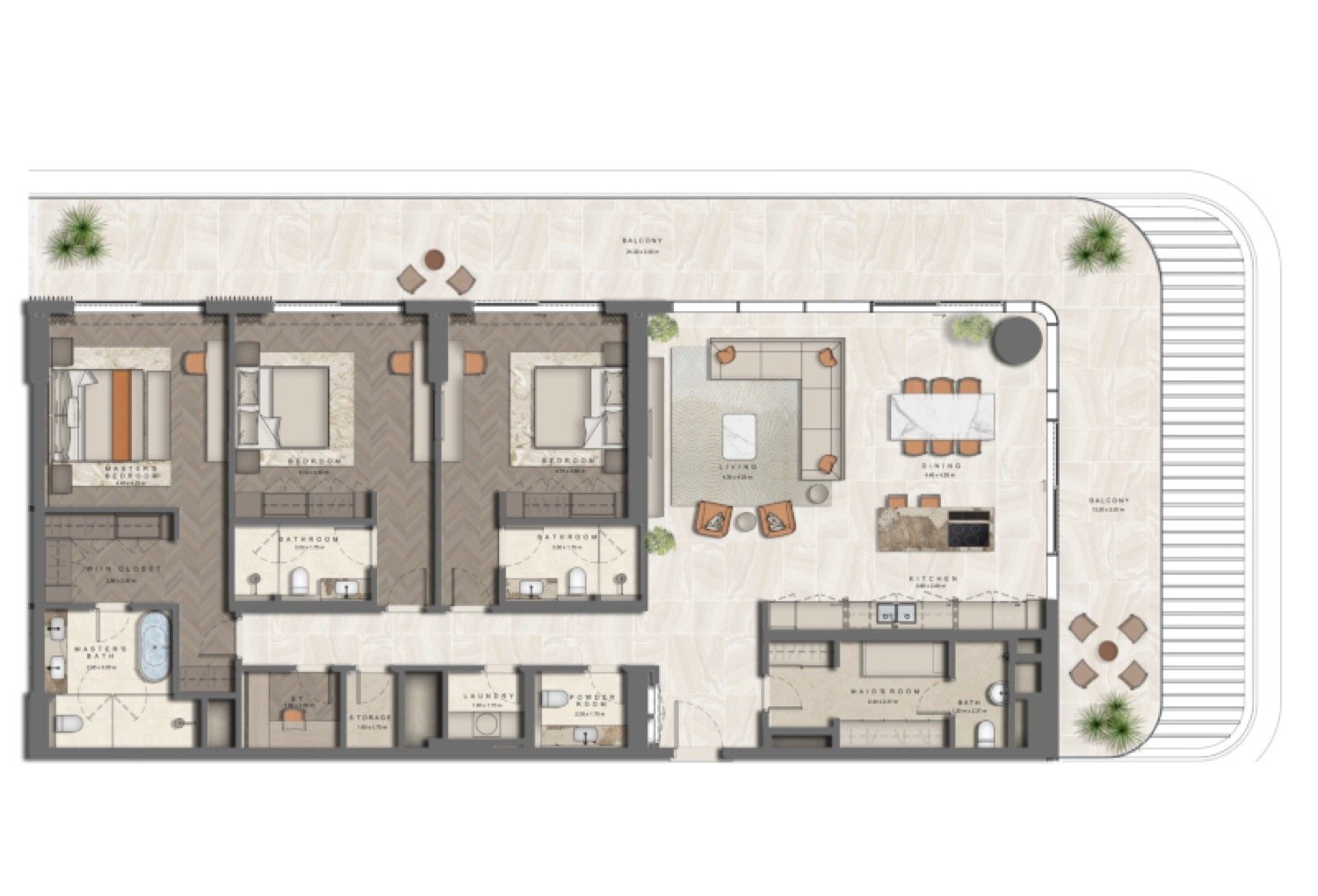 The Arthouse 3 Bedroom Type 2 floor plan