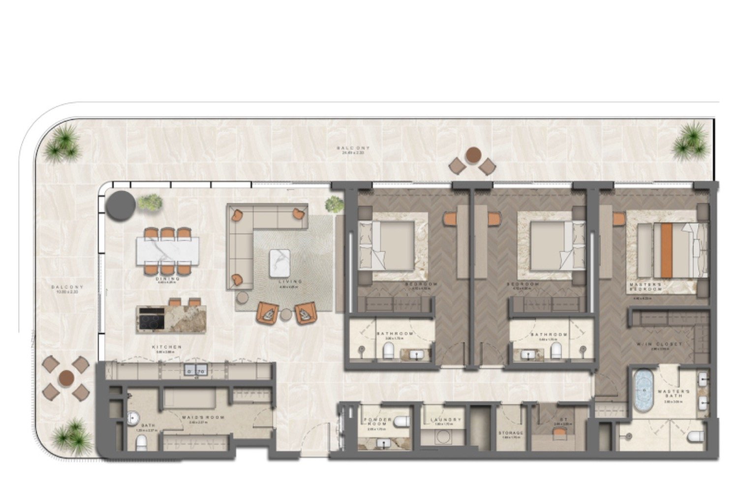 The Arthouse 3 Bedroom Type 3 floor plan