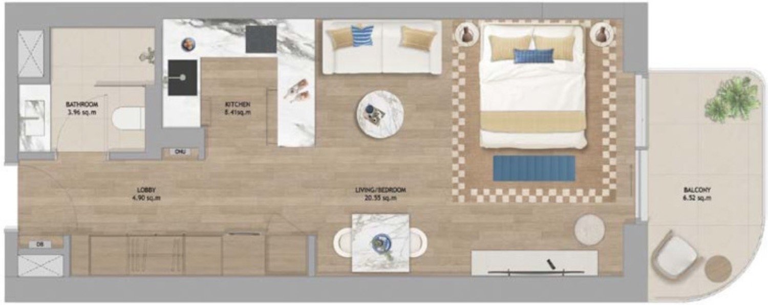 The Beach House Fahid  Studio Type 1 floor plan