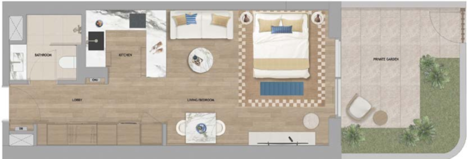 The Beach House Fahid  Studio Type 2 floor plan