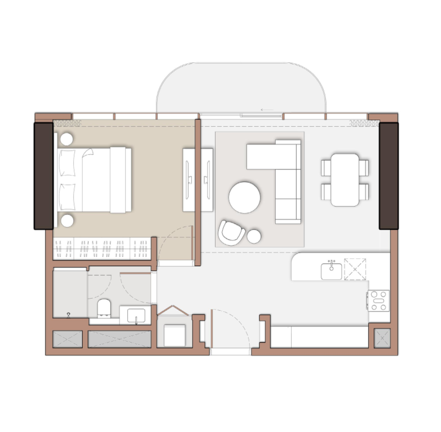 The Edit 1 Bedroom Type 2 floor plan