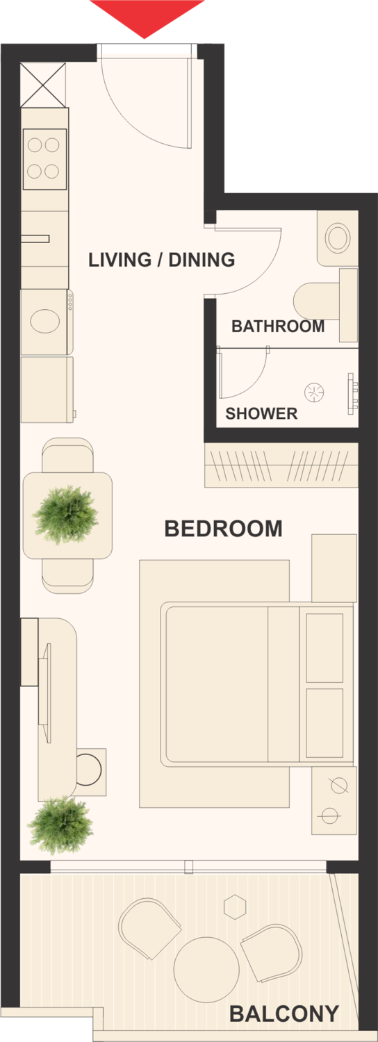 The Elysian Studio Type 2 floor plan