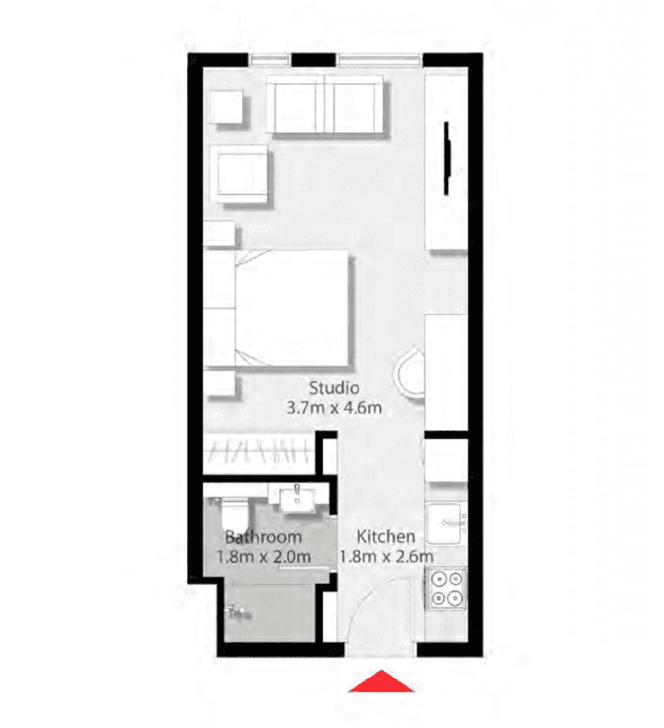 The Solo Studio Type B floor plan