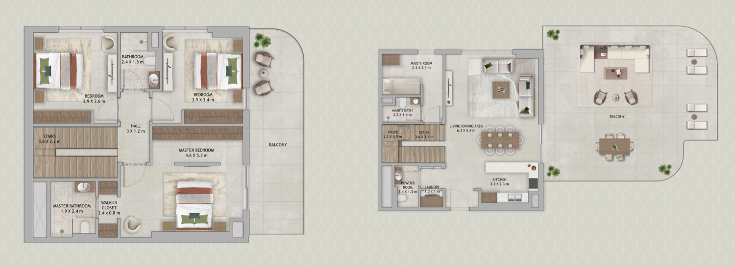 The Wild's Residences 3 BR Duplex floor plan