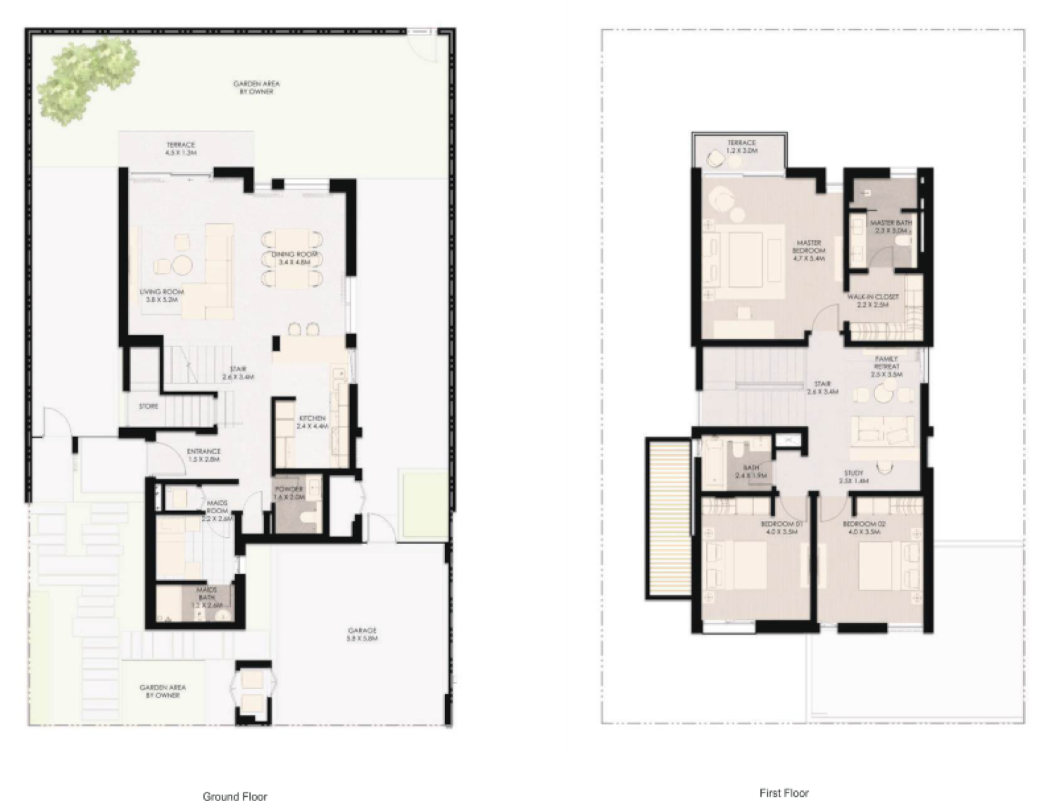 The Wilds 3 Bedroom Type 1 floor plan
