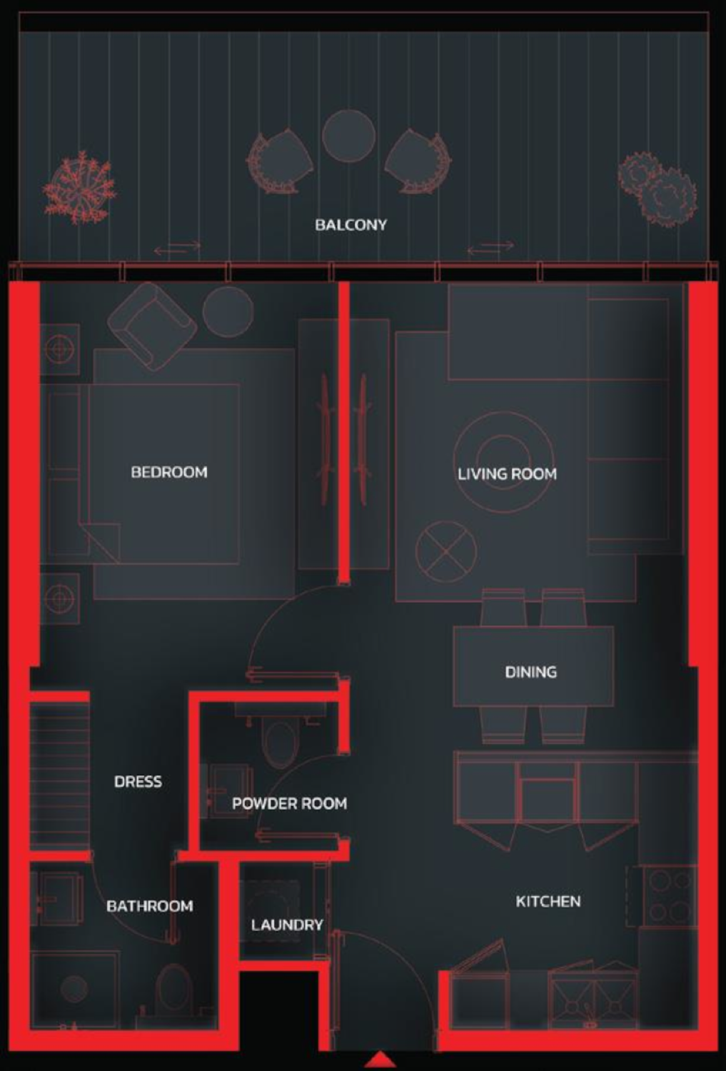 Tonino Lamborghini Residences 1 BR floor plan