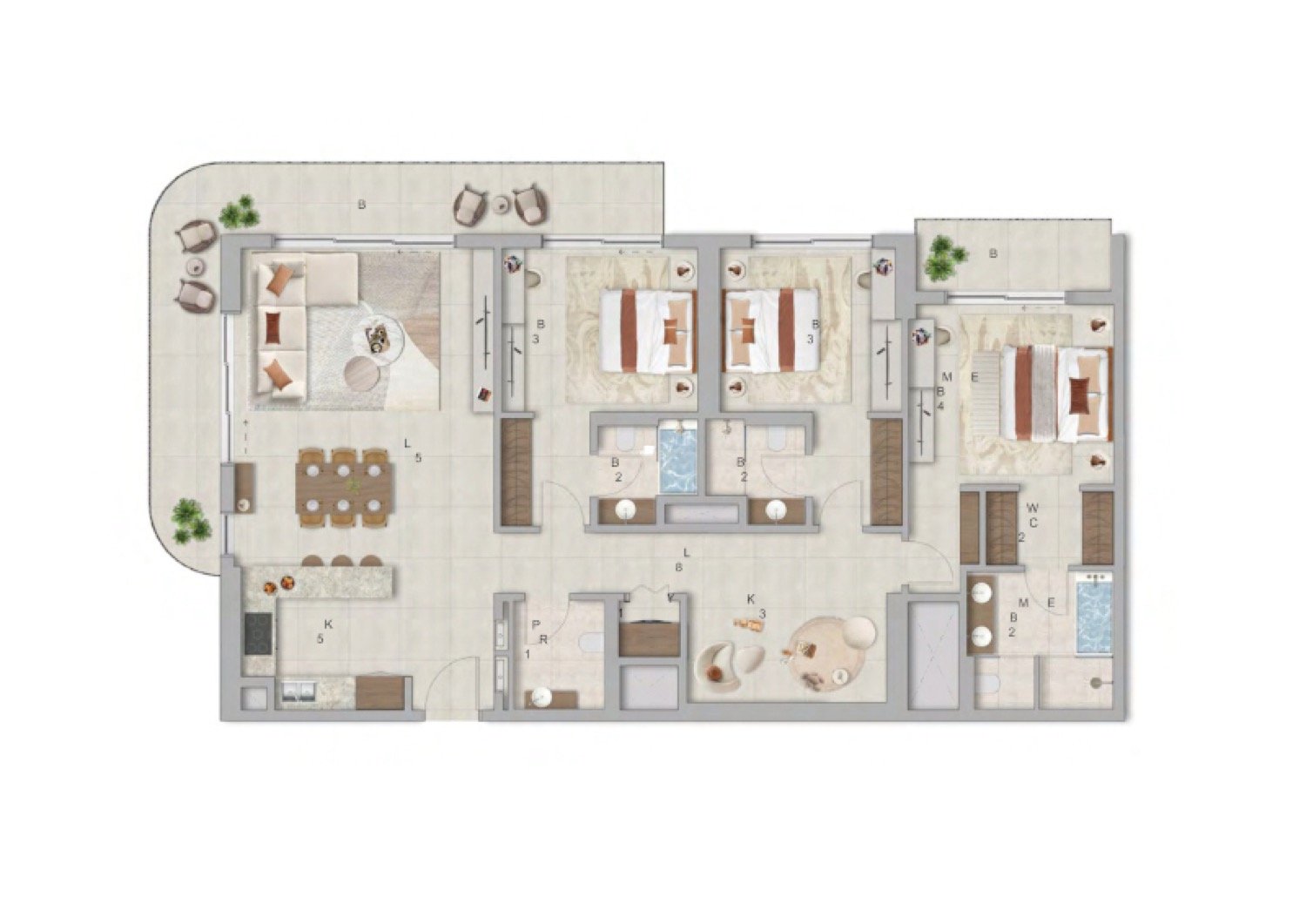 Verdes by Haven 3 Bedroom Type 1 floor plan