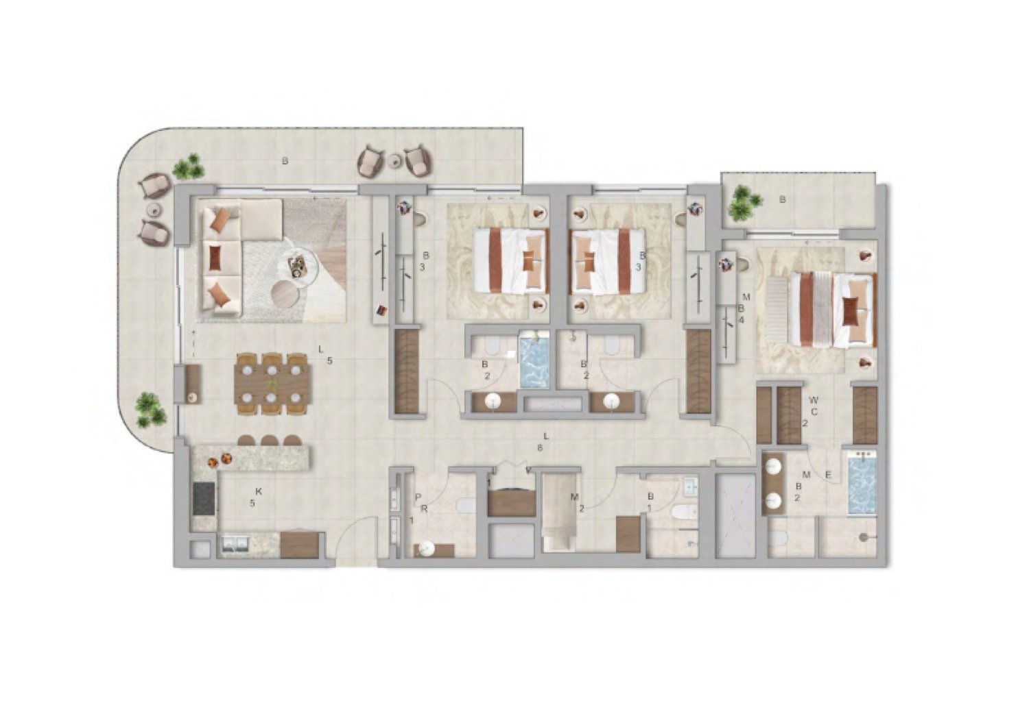 Verdes by Haven 3 Bedroom Type 2 floor plan