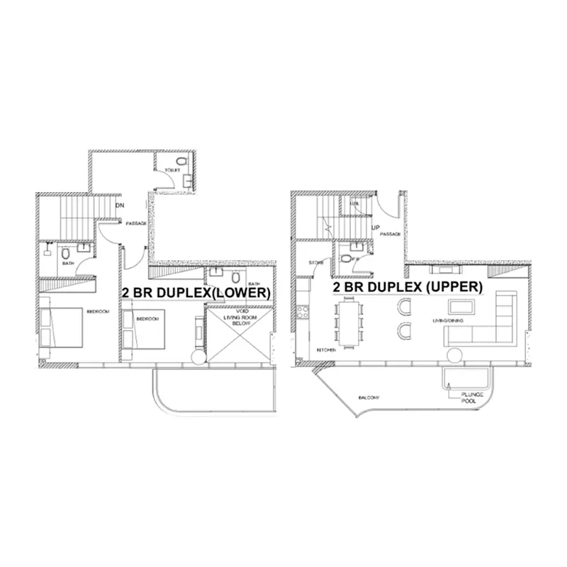 Villa Del Brunello 2 BR Duplex floor plan