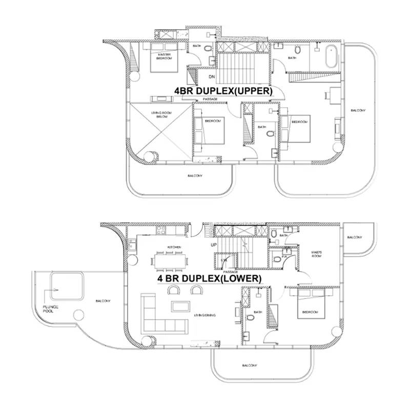 Villa Del Brunello 4 BR Duplex floor plan